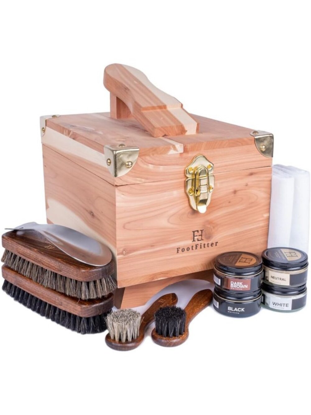Premium Cedar Shoe Shine Valet Set | Leather Care Kit for Polished Footwear